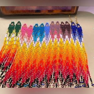 Beaded Fringe Earrings